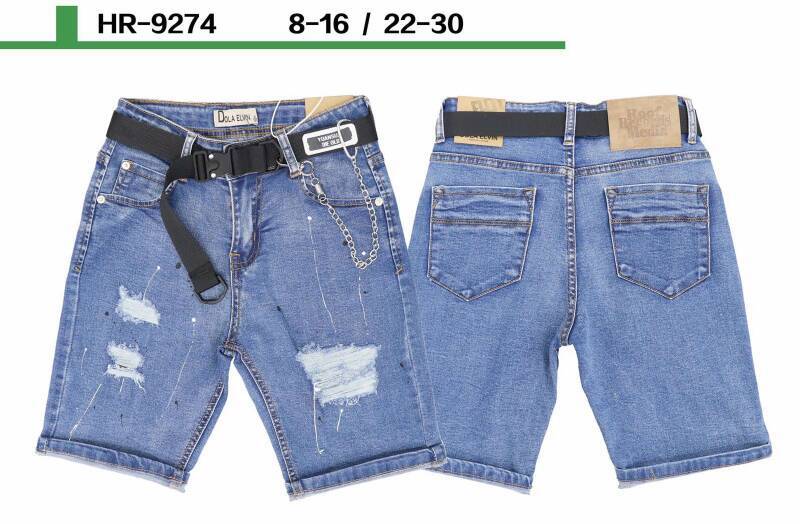 Spodenki chłopięca jeans Roz 8-16, 1 kolor Paczka 10 szt